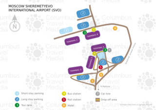 Carte du terminal et de l'aeroport Sheremetyevo (SVO)