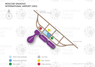 Carte du terminal et de l'aeroport Vnukovo (VKO)